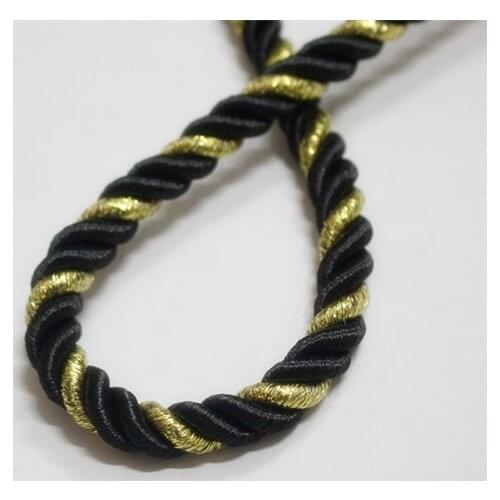 Modern Twisted Rope Black Gold Beige Brown Three Strands Cord Cushion Pillow Bag Sofa Chair Decorative Accessories 5meters/lot