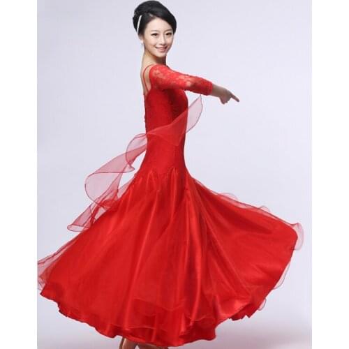 Modern Dance One-piece Dress Isointernational Expansion Skirt To Practice Autumn Adult Women Dancing Wear Waltz dance costume