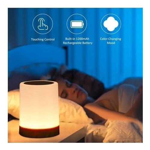 USB Ricaricabile di Controllo Commovente Luce Sul Comodino Lampada Da Tavolo Dimmerabile Bianco Caldo e RGB Luce di Notte per