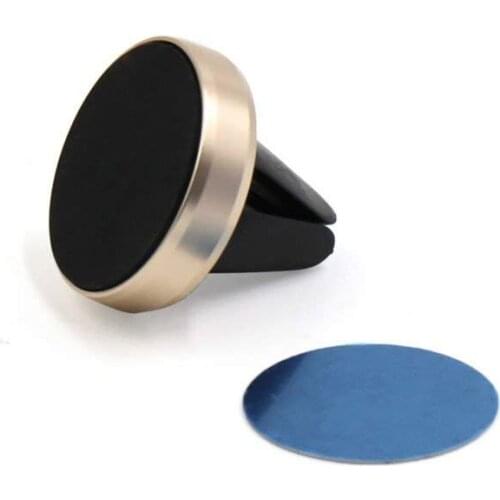 Uxcell Gold Tone Metal Air Vent Mount Mobile Phone Holder Magnetic Bracket for Car