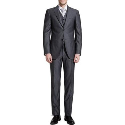 High qulity the groom suits tuxedos fashion two button men formal suits handsome three-piece the groom suit(jacket+pants+vest)