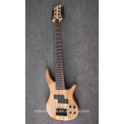 Weifang Rebon 7 string neck through body electric bass guitar with battry to be active pickup