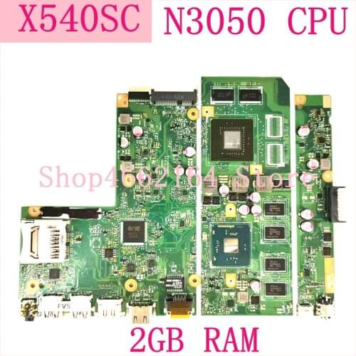 X540SC MB._2G/N3050 CPU /AS Motherboard REV:2.0 For ASUS X540 X540S X540SC Laptop Mainboard N15V-GL1-KA-A2 2GB RAM 100% Tested