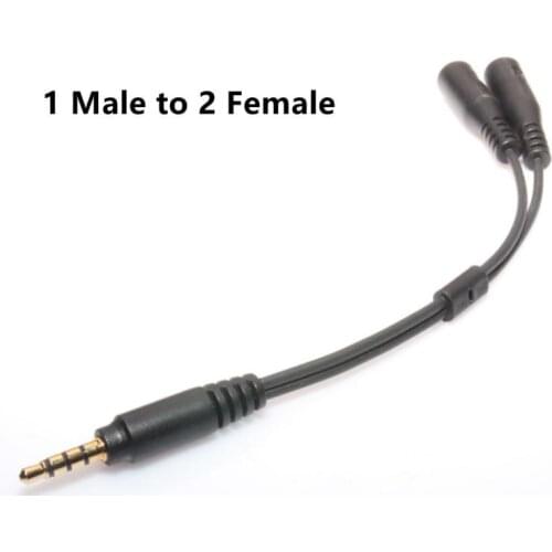1pc New Splitter Headphone For Computer 3.5mm 2 Female To 1 Male 3.5mm Mic Audio Y Splitter Cable Headset To PC Adapter