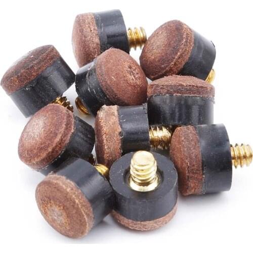 10pcs Packed Ferrules Hot Sale Screw-on Tip Quality Billiard Replacement Parts 10mm 12mm Billiards Accessories