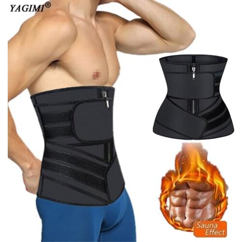 100% Latex Waist Trainer for Man Workout Fitness Shapewear Fajas Sweat Belt Body Shaper Corset Sauna Hot Fat Burning Trimmer