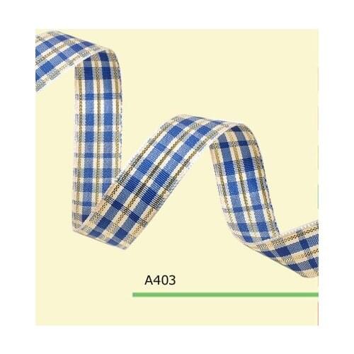 100yards/roll 3/8 Inch(10mm) Scottish Blue Plaid Ribbon