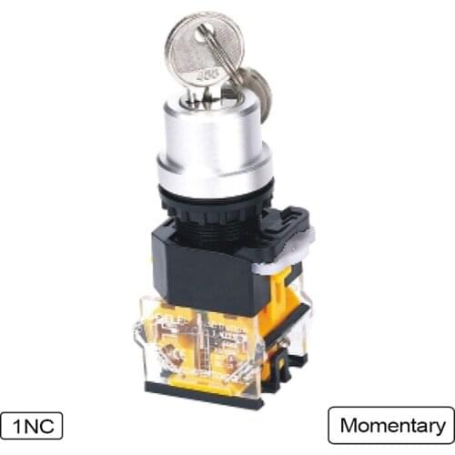 5 PCS Push button switch Selector switch Key-operated 2-Position Latching OR Momentary Waterproof IP65 LA115-B8-11Y