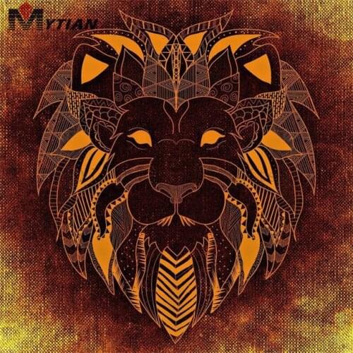 5D DIY Full Drill Square Round Diamond Painting Cross Stitch Lion Head Rhinestone Diamond Embroidery Mosaic Needlework Wall Art