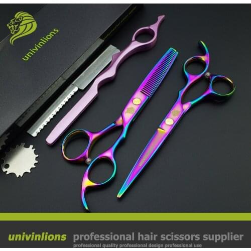 6" japanese hair cutting scissors professional hairdressing scissors barber hair scissors pinking rainbow shears salon haircut