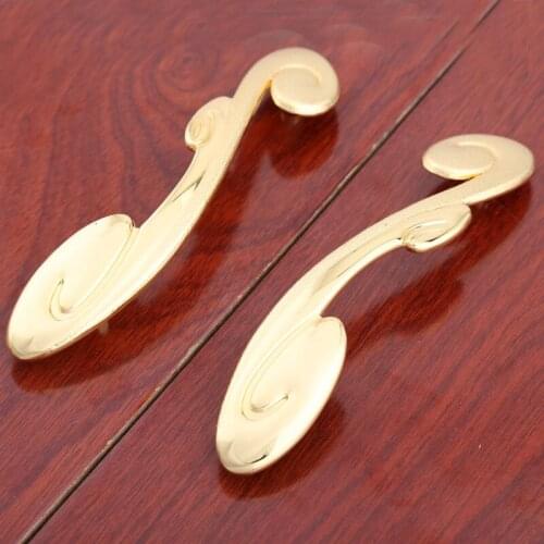 96mm modren fashion creative K gold wine cabinet kitchen cabinet door handle Bright golden drawer tv table knob pull 3.75"