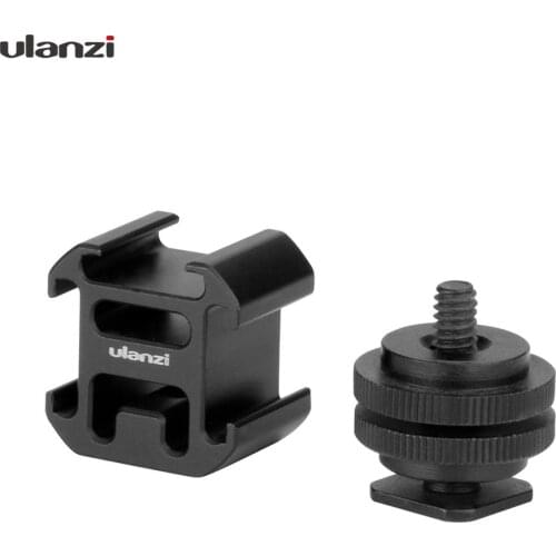 Ulanzi 3 Cold Shoe On-Camera Mount Adapter Extend Port for Pentax Canon Nikon DSLR for Camera Microphone Monitor LED Video Light