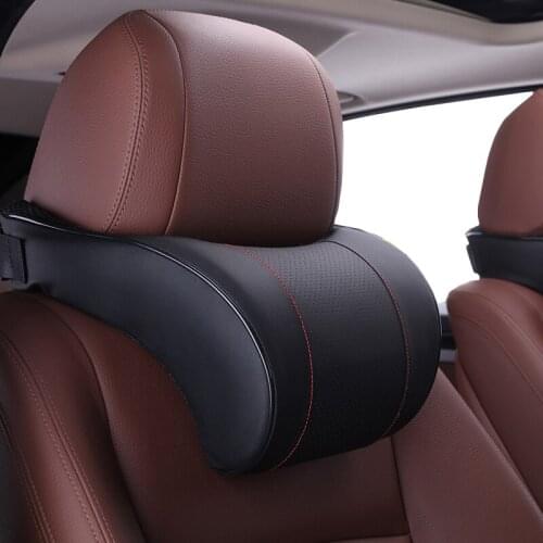 Car Headrest Pillow Car PU Leather Memory Foam Headrest Neck Rest Cushion Pillow To Protect For TOYOTA Corolla RAV4 Highlander