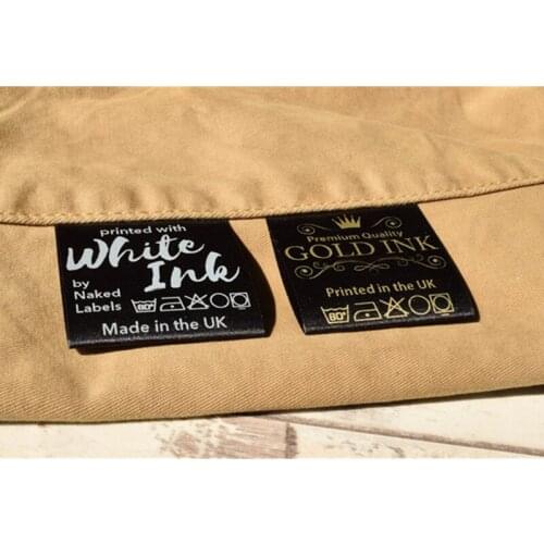 300pcs High Quality Satin Silky clothes Care labels Woven Edges Custom washable Clothing tags printing Garment washing label