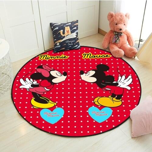 Disney Minnie Round Mat Anti-slip Carpet Bathroom Living Room Kitchen Carpet Room Decoration Cushion Wedding Floor Decorations