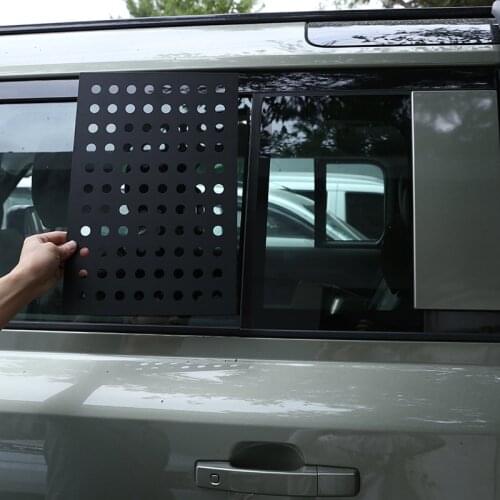 For Land Rover Defender 110 2020-2021 Car Styling Aluminum alloy Black Car window side glass protective panel Car Accessories