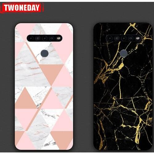 For LG K41S K51S K61 K51 K50 Q60 K50S K40S K40 K30 K20 K12 Plus Prime X4 X2 Aristo 4 Plus 2019 Marble check Soft Phone Cases
