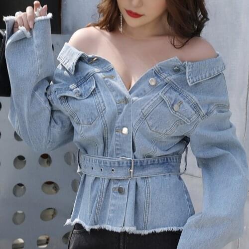 Jeans Jacket 2021 Womens Winter New Slim Stretch Sexy Autumn Casual Fashion Denim Coat