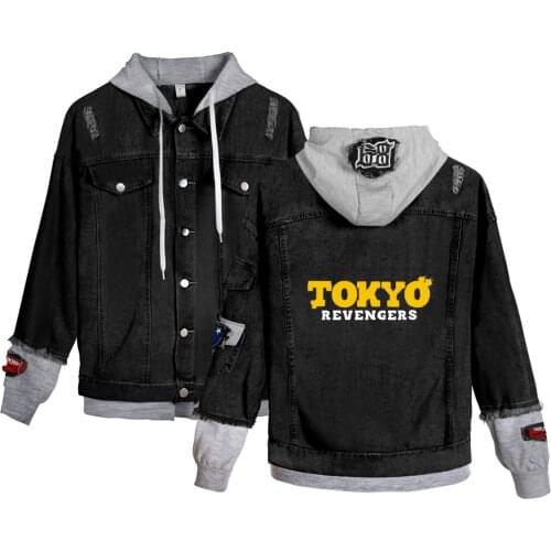 Anime Tokyo Revengers Denim Jackets Women Men Harajuku Long Sleeve Pockets Coat Anime Jackets Streetwear Girls Boy Clothes