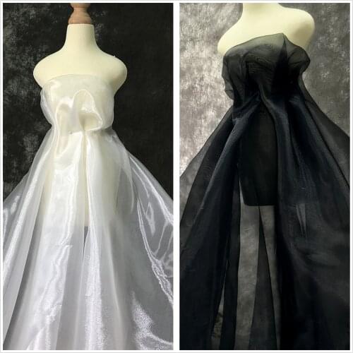 Gleam Organza Tulle lace fabric Sheer High Quality lace fabric For Draping Wedding Ceremony Party High End Costume by 2 yards