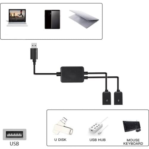 Qywo USB 2.0 Dual Ports Hub Cable Bus power For Laptop Macbook Notebook PC & Mouse & Flash Disk