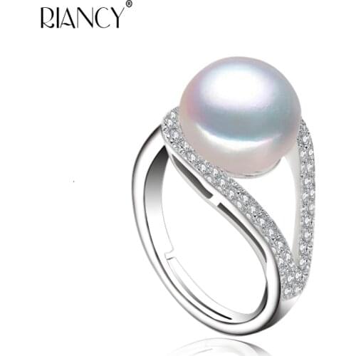 Natural Pearl Rings for Women weddiing rings adjustable rings,real pearl ring silver 925 jewelry girl Birthday Gift