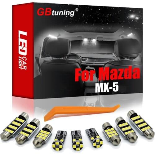 10PCS For Mazda MX-5 RF Targa IV ND (2015-2020) Vehicle Canbus Error Free LED Interior Dome Map Indoor Trunk Lamp Light Kit
