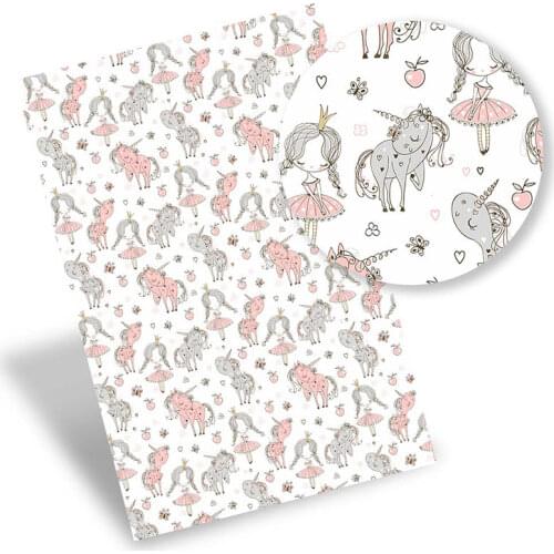Faux Synthetic Leather Sheets Cartoon Flamingo Printed Leather Fabric DIY Hair Bow Earrings Handbag Craft Accessories 22*30cm/pc