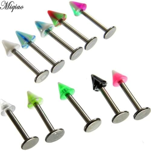 Miqiao 1pcs-80pcs Hot Sale Piercing Lip Stud Earrings Stainless Steel Jewelry