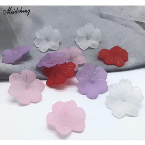 DIY Fashion Rose flower Beads For Jewelry Making Handmade Beads Medium Hole Frosted Flower Head Hair Ornament DIY Beads Material