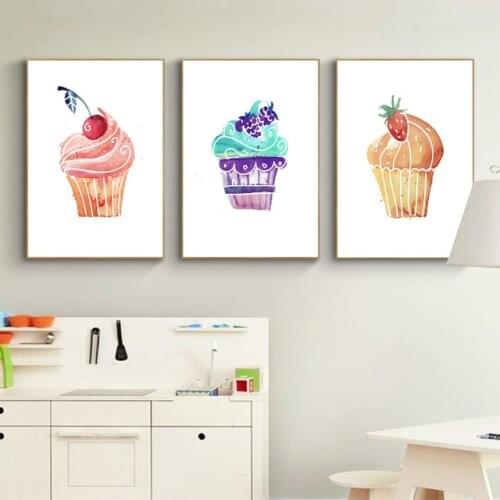 Nordic Modern Desert Art Wall Poster Canvas Painting Simple and Delicious Little Cake Mural Home Decoration Living Room Picture