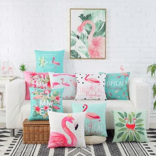 Flamingo Printed Cushion Cover Summer Style Pillow Cover Decorative Pillowcase for Home Sofa throw pillows Car pillowcase