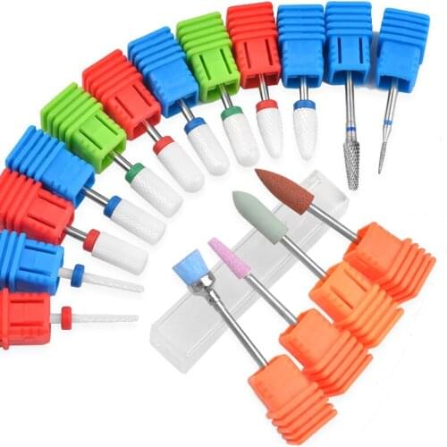 16 Type Grinding Ceramic Nail Drill Bit Nail File Milling Cutter for Electric Manicure Drill Machine Accessory Nail Art Tool