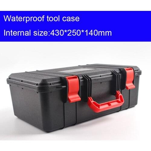 Plastic Tool case toolbox suitcase Impact resistant Instrumentation box Car storage box equipment camera case 430x250x140mm