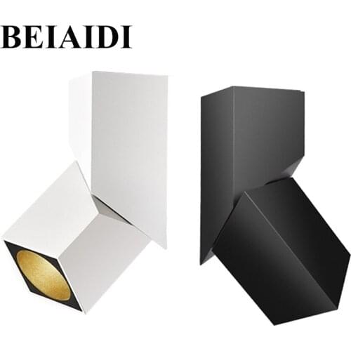 BEIAIDI 7W 12W Surface Mounted LED Ceiling Downlight 360+90 Degree Rotation CREE LED Downlight Shop Exhibition Ceiling Spotlight