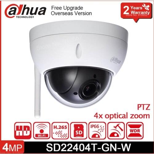 SD22404T-GN-W 4MP 4xPTZ Wifi Network Camera Wireless SD Card Slot Vandal-proof H.265 H.264 4Megapixel ONVIF IP Camera with logo