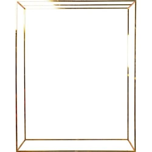 Wedding Arch Frame Square Backdrop balloon Stand Background Gold Plating Outdoor Artificial Flower Door Shelf