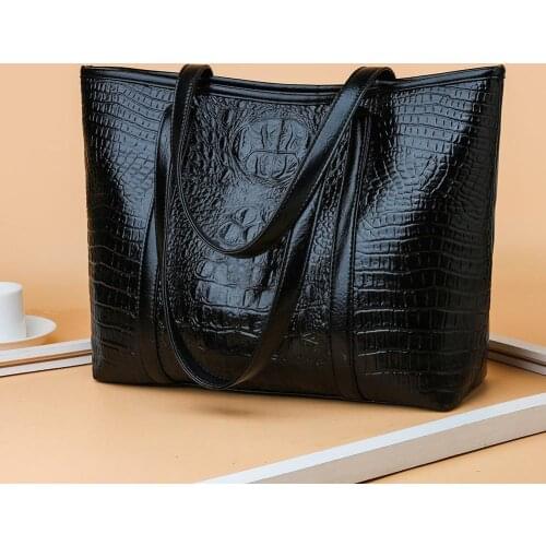 Hot Sale Handbags Multi-function Texture Vintage Crocodile Leather Women Handbag Large Capacity Shoulder Shopping Bag