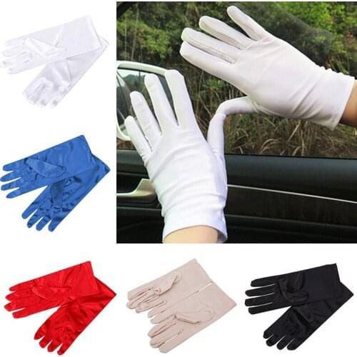 1 Pair Women Sunscreen Gloves Summer Spring Spandex Gloves Anti-UV Short Driving Glove High Elastic Thin Etiquette Glove