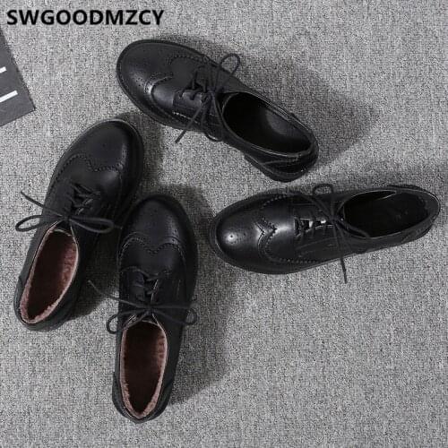 Brogues Office Shoes Women Court Shoes Lace Up Heels Low Heels Short Heels Party Shoes Fashion Scarpe Donna Dames Schoenen 2020