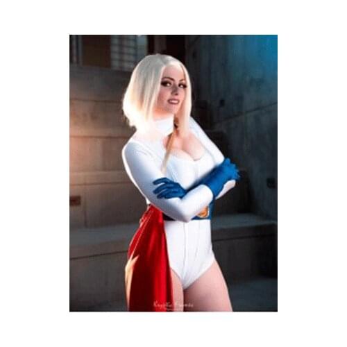 Power Girl Cosplay Costume Spandex Superhero Zentai Bodysuit halloween costumes for woman