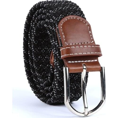 TJ-TianJun Womens Woven Elastic Belt Alloy Pin Buckle Color Outdoor Fashion Men Waistband Casual Sport Girdle Freely Adjustable