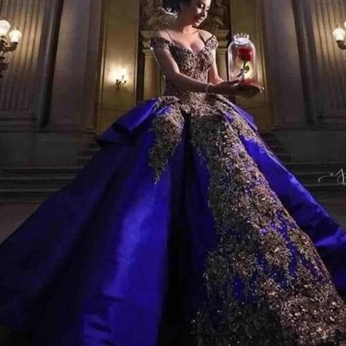 Royal Blue Princess Quinceanera Dresses 2021 Lace Appliqued Plus Size Vintage Sweet 16 Girls Debutantes Prom Party Dress
