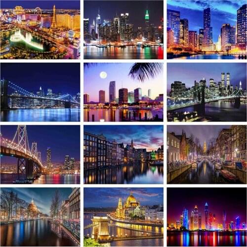 ZOOYA Full Square Drill 5D DIY Diamond Embroidery City Scenery Diamond Painting Cross Stitch Rhinestone Mosaic Home Decor