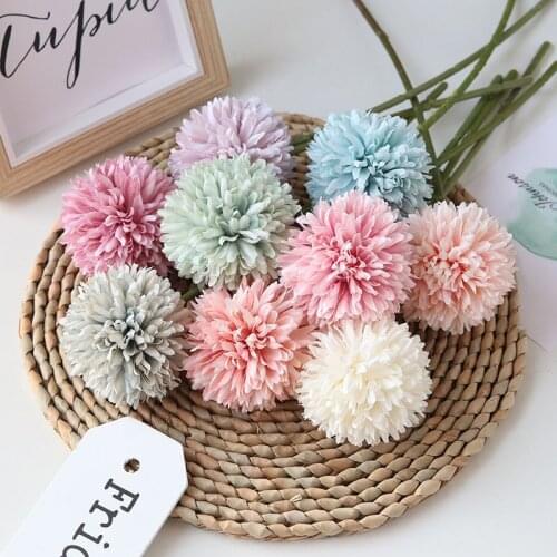 1 piece Nordic simulation flower dandelion small ball chrysanthemum living room potted flower arrangement wedding decoration