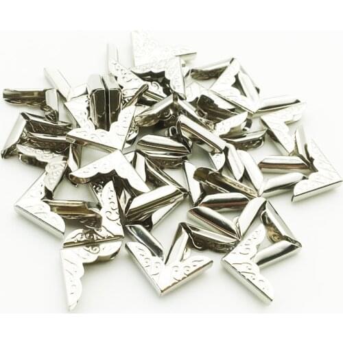 100PCS/Pack 14X14X4mm Silver Metal Book Corners For Photo Albums Menus Folders DIY Scrapbooking Decor Corner Protectors SC153