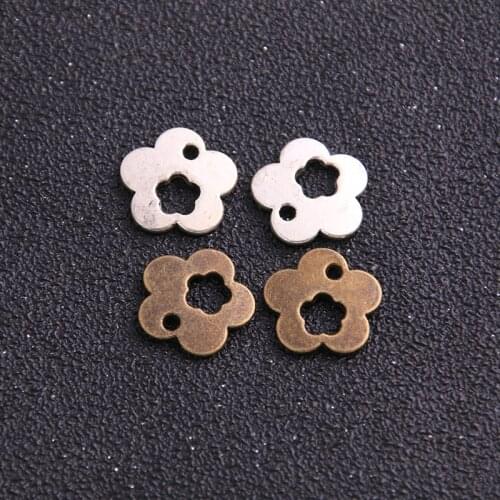 20pcs 15*16mm Two Color Flowers Charms Metal Alloy Plant Pendants DIY Jewelry Making Handmade