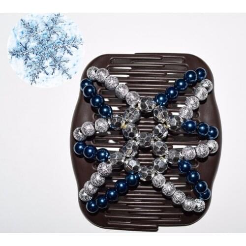 2018 20pcs/lot fashion blue silver beads beautiful luxury new year magic comb