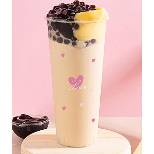 50pcs Net red 500ml milk tea juice drinking plastic cups 16oz transparent cup wedding birthday party favor disposable coffee cup