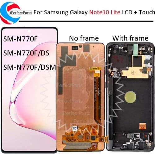 For Samsung Galaxy Note 10 lite Lcd N770F/DS N770F/DSM with Frame Display Touch Screen Digitizer For Samsung note10 lite Display